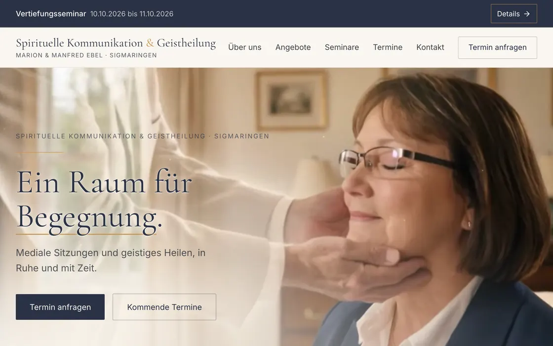 Webseite der Spirituellen Praxis Ebel