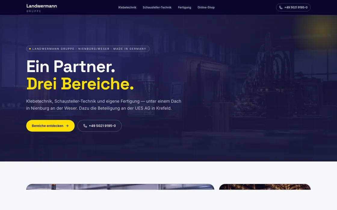 Webseite von Landwermann Technik GmbH