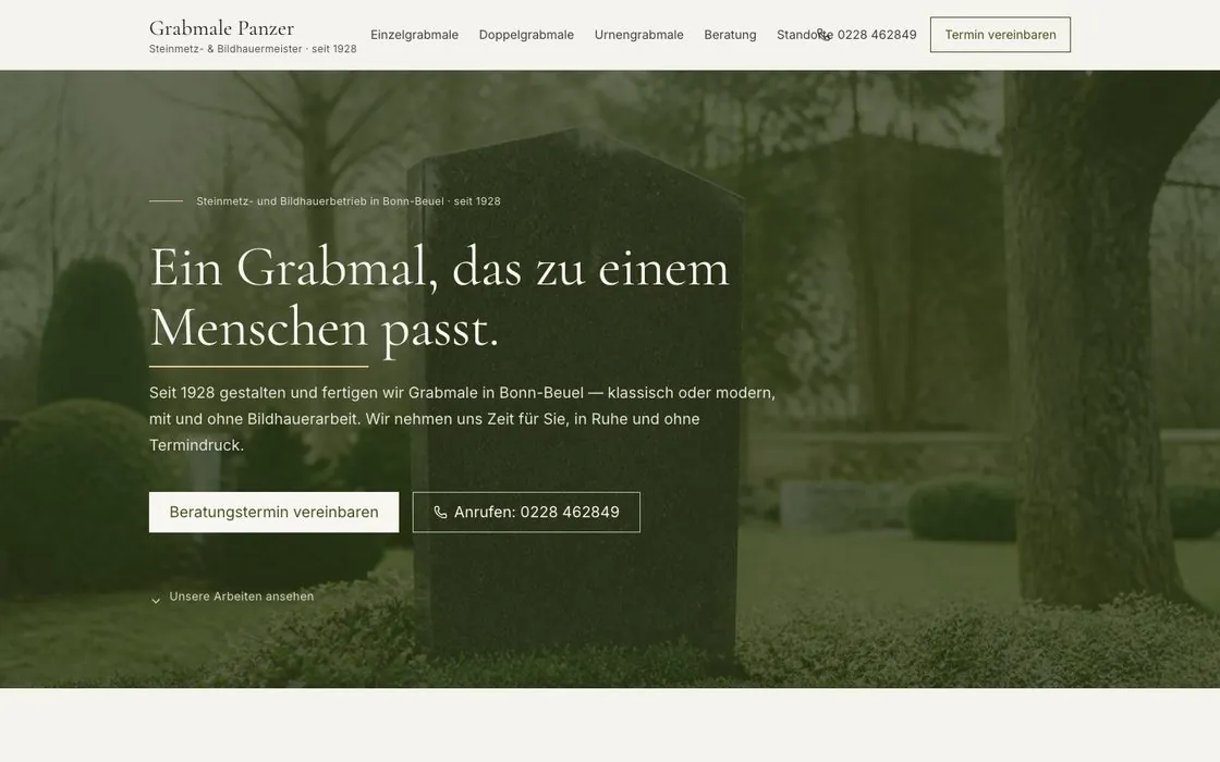 Webseite von Grabmale Panzer